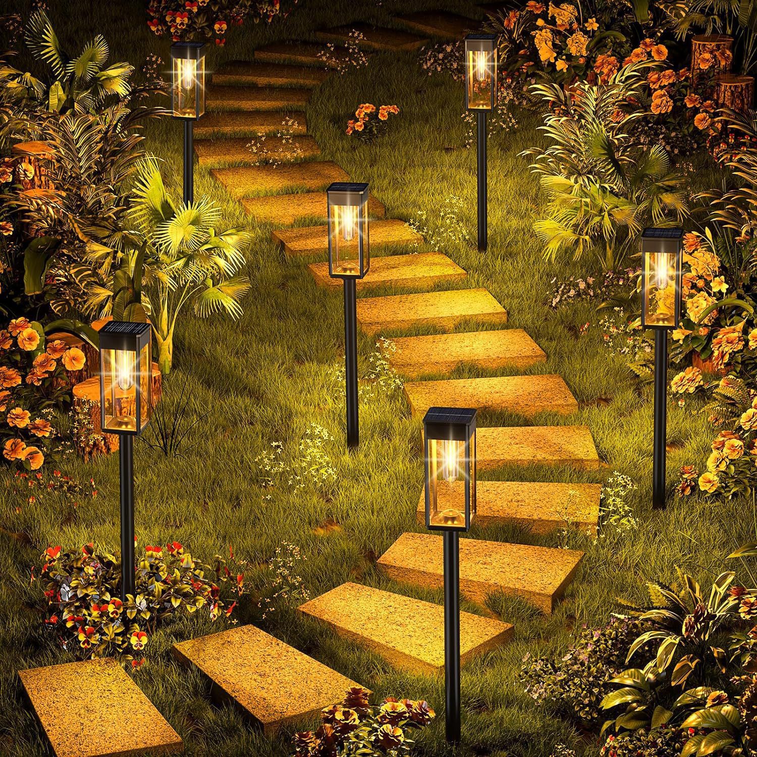 Picture of Cross-Border New Solar Tungsten Lawn Lamp Outdoor Courtyard Garden Rainproof Ground Landscape Multi-Function Path Lamp