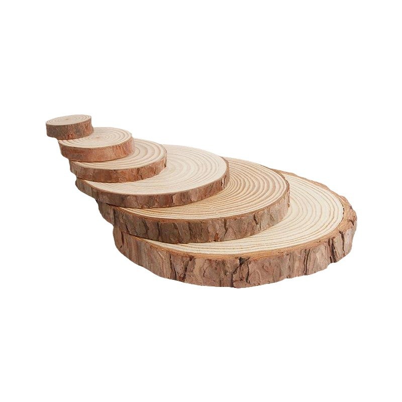 Picture of round wood chips diy christmas handmade zakka polished annual rings raw wood chips pine wood chips photography handmade wood chips