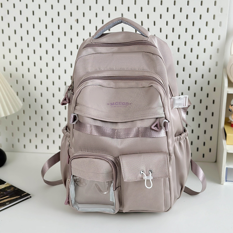 Picture of Japanese Ins Campus Casual Solid Color Schoolbag Simple All-match Lightweight Couple Backpack Senior high school College Student Backpack