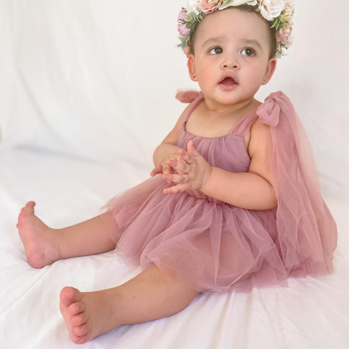 INS spring and summer European and American style baby sleeveless mesh sheath romper girl's one-hundred-day-old photo princess dress