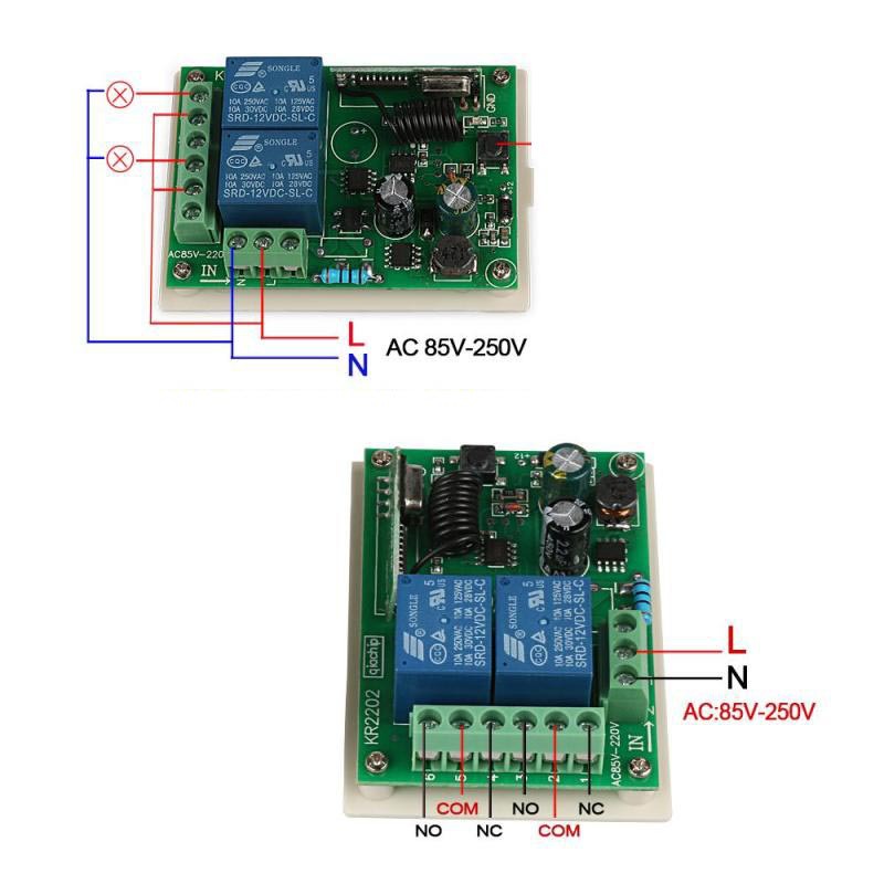 Picture of Ac 110V 220V Two-Way Wireless Remote Control Switch Receiver Intelligent Lighting Control Module Learning Type 433