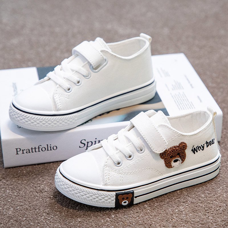 Children's Canvas Shoes Are Comfortable Spring & Fall New White Girls' Sneakers Summer Thin Breathable Student Boys' White Shoes
