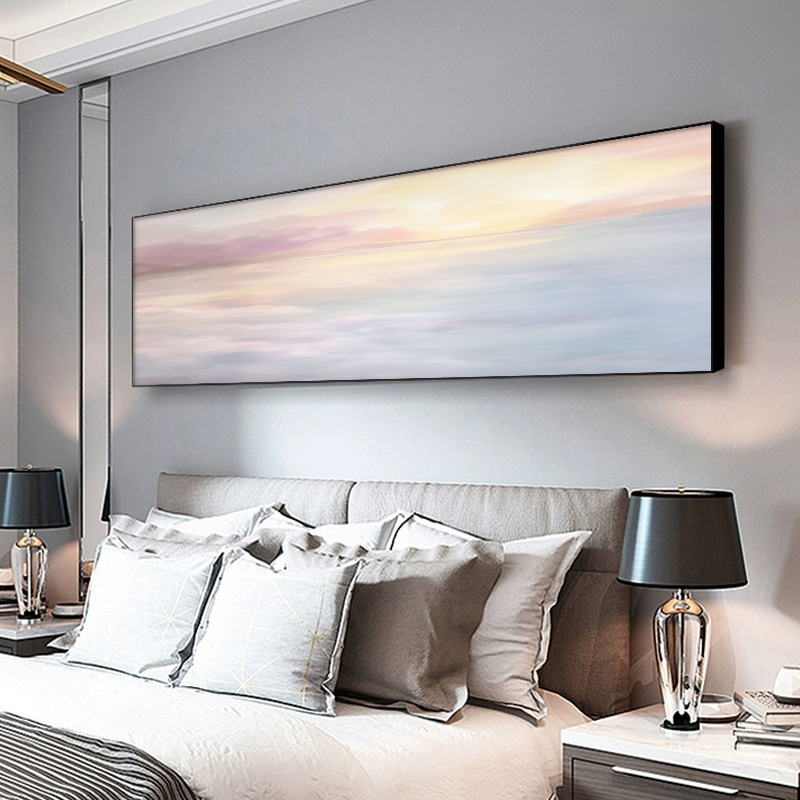 Abstract Art Sea View Hotel Bedside Decorative Painting Banner Master Room Living Room Hanging Painting Modern Simple Bedroom Mural