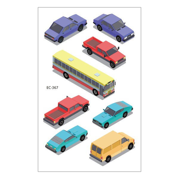 Picture of Cross-Border Supply Waterproof Children's Tattoo Stickers Cartoon Car Excavator Fire Truck Children's Traffic Tattoo Stickers