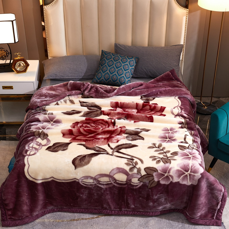 Picture of Raschel Blanket Double Thickened Blanket Super Soft Fleece Blanket Cover Blanket Wedding Red Blanket Warm Blanket Gift Wholesale