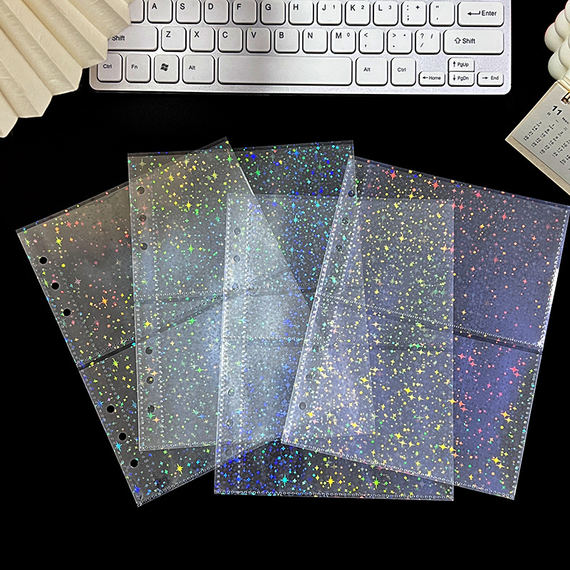 Picture of A5 card book laser star goo card loose-leaf inside page love bean album postcard storage book loose-leaf 3 inch photo album book