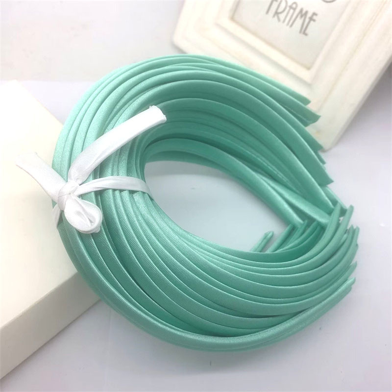 Picture of 10mm Candy-Colored Cloth-Wrapped Thickeneded Headband DIY Hairband Material Hair Accessories 1cm Satin Set Cloth Headband