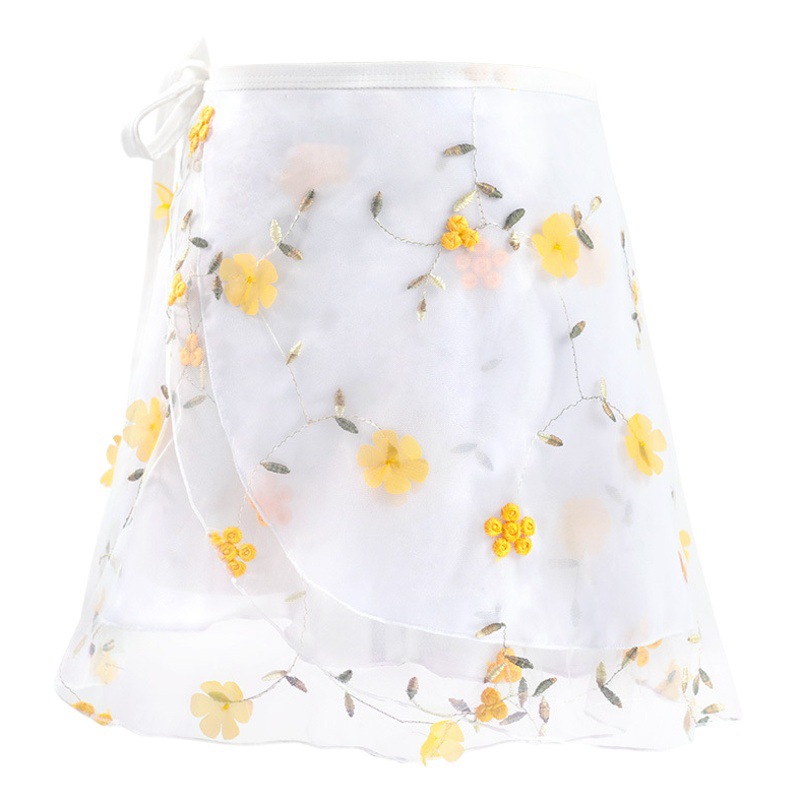 Adult Dance Veil Skirt Skirt Women's Overskirt Pop Skirt Embroidered Tutu Ballet Skirt Summer Dancing Skirt