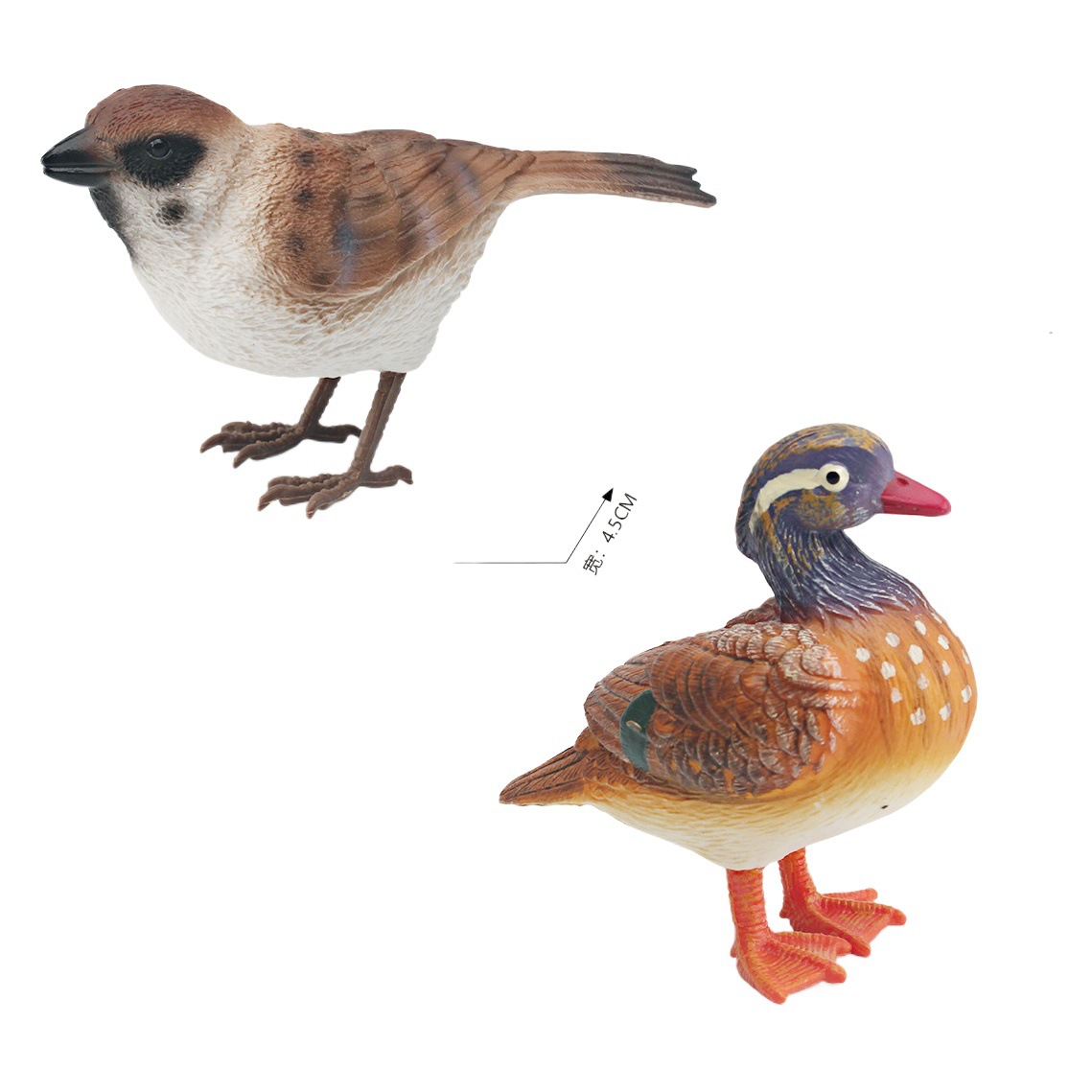 Cross-border export simulation bird animal model science and education cognition Sparrow Mandarin duck desktop static decoration toy
