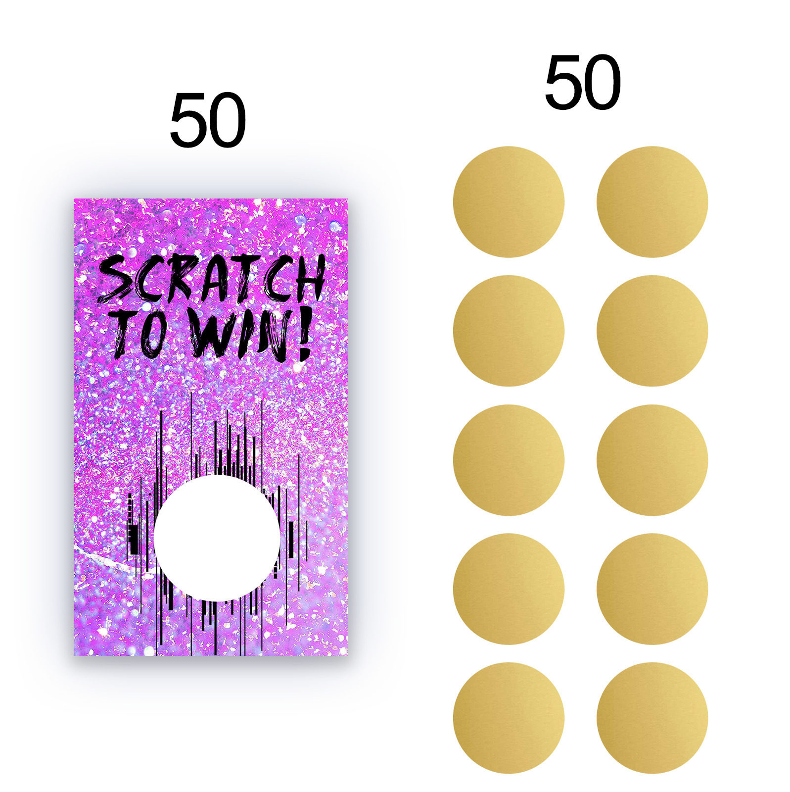 50 blank gift certificates scratch card with scratch stickers Christmas wedding shower birthday party supplies purple
