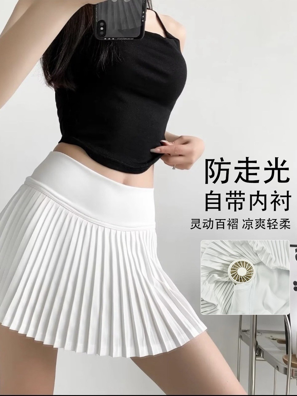 luludarling Women's Varsity Organ Pleated High Waist Tennis Skirt Quick Dry Wicking Skirt Outdoor Sports