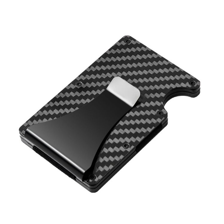 Carbon fiber RFID anti-magnetic card bag aluminum bank card bag business card clip wallet European and American metal wallet