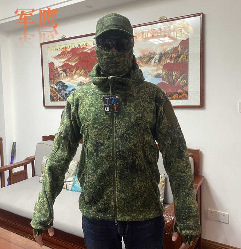 Army eagle cross-border TAD Russian camouflage fleece jacket military fans outdoor warm breathable thickened men's hooded trench coat