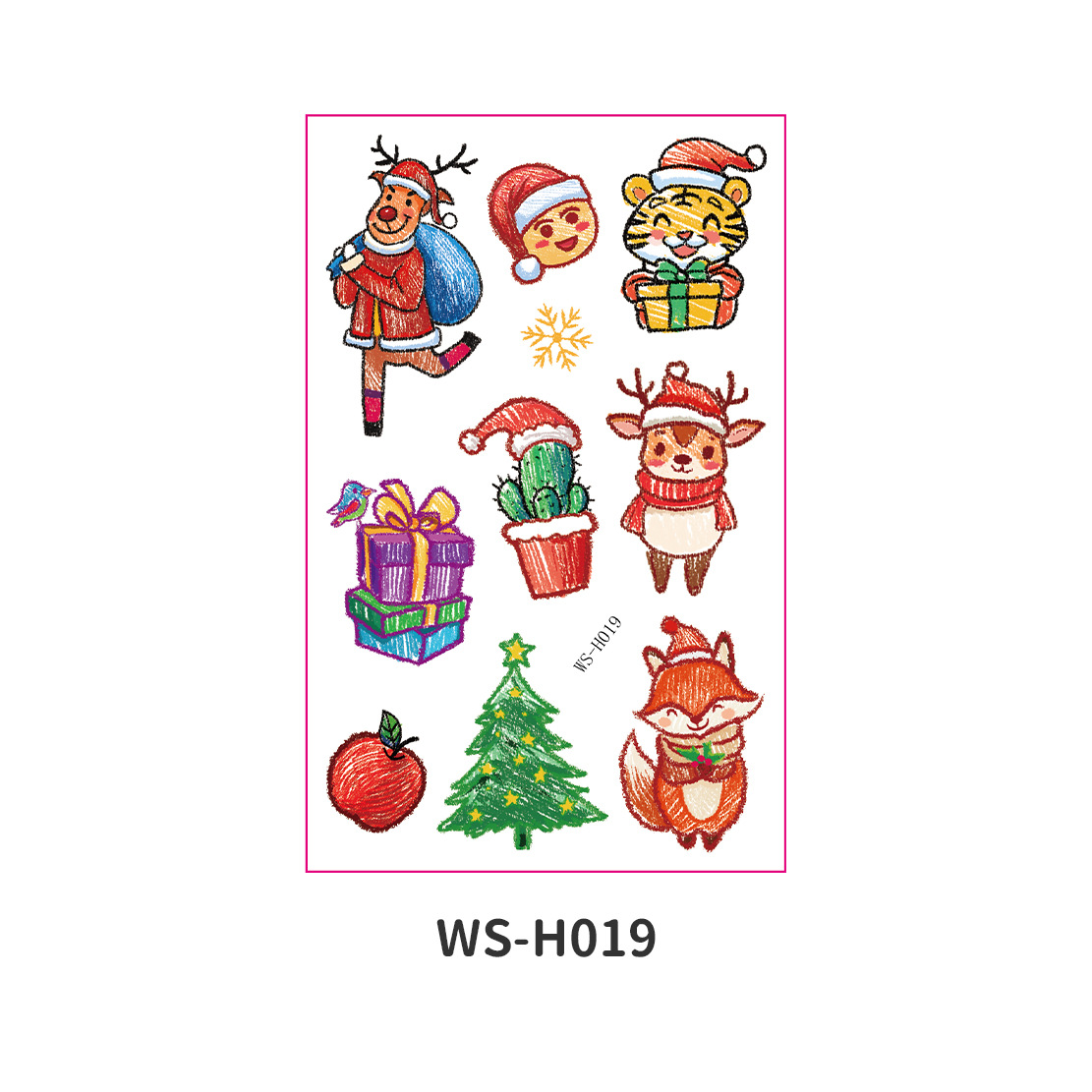 Picture of New Christmas Tattoo Sticker Children Cartoon Holiday Party Atmosphere Eco-friendly Waterproof Face Sticker Elk Tattoo Sticker