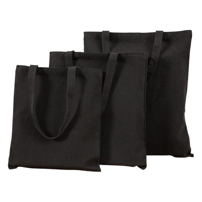 Wholesale blank canvas bag clothing shopping cotton tote bag Black advertising gift canvas bag printed LOGO