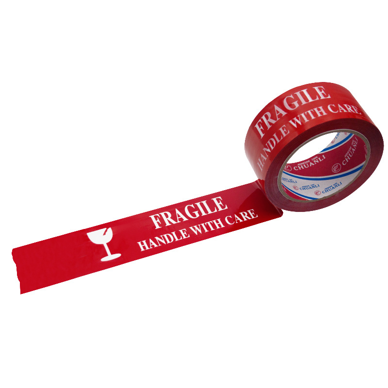 Picture of Tape manufacturers fixed sealing box packing tape FRAGILE fragile warning English letters warning tape