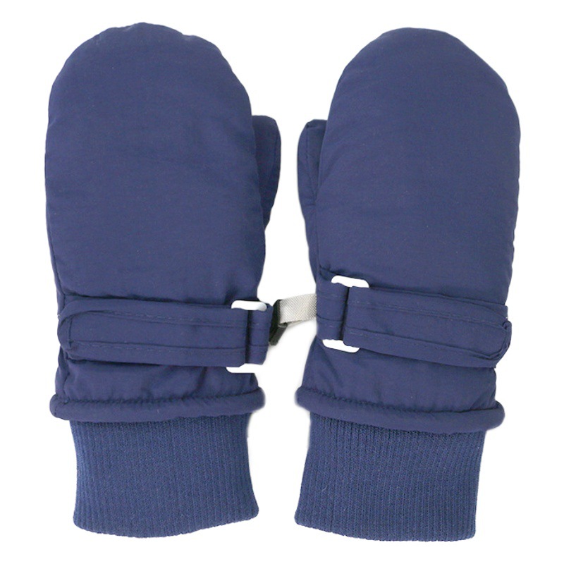 Cross-border new children's quick-drying fabric gloves children's warm ski waterproof fabric fleece-lined thick thread gloves