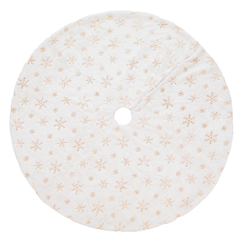 Cross-Border Christmas Pearlescent Snowflake Christmas Tree Skirt Imitation Rabbit Fur Embroidered Sequins Snowflake Christmas Tree Decoration Christmas Tree Skirt Cushion