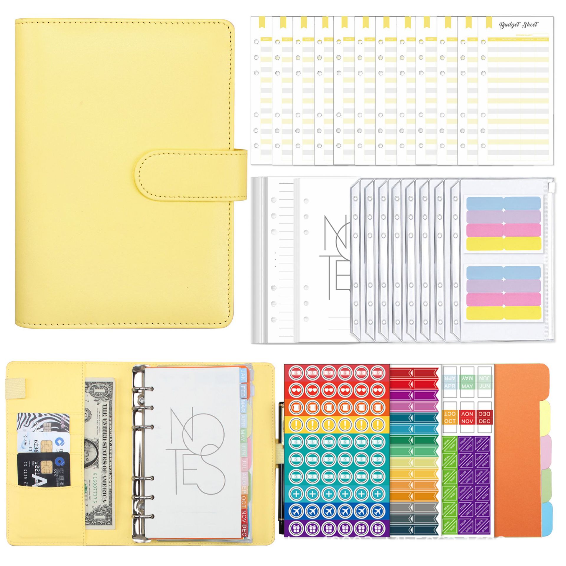 Picture of Macaron A6 Binder Accounting Notebook Planner Cash Budget Planner Japanese and Korean Cute Style