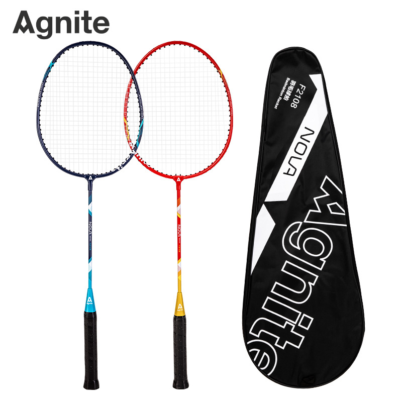 Deli Angnet badminton racket F2108 mixed doubles sports exercise double racket 2-pack stationery wholesale