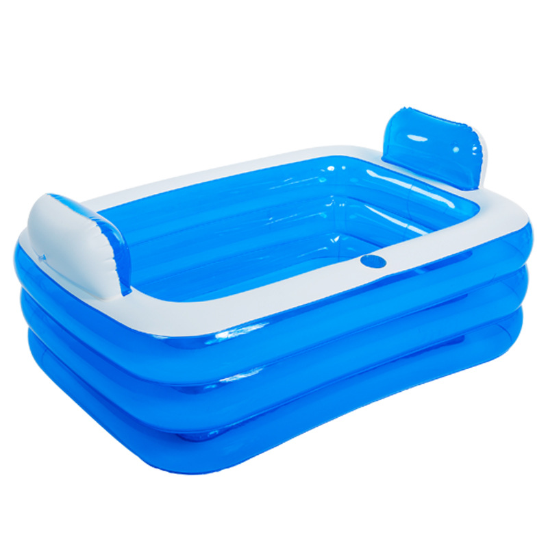 Picture of Inflatable double bathtub new three-layer children's folding bathtub enlarged thickened double backrest bath for adults