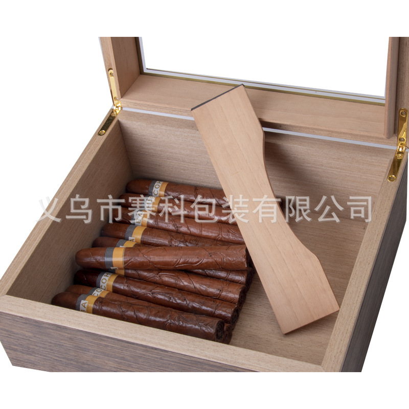 Picture of Spot Wholesale Heightened Wooden Cigar Insulation Storage Box Collection Moisturizing Box Cedar Wood Wooden Cigar Box
