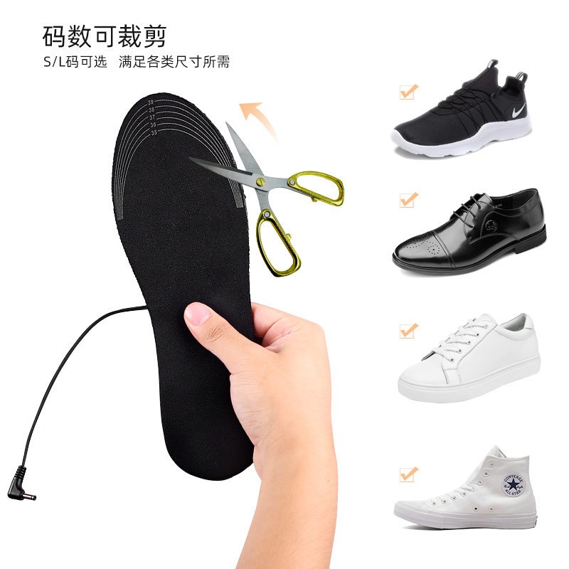 Picture of USB heating insole electric heating foot warmer rechargeable heating washable size can be cut full foot heating full pad