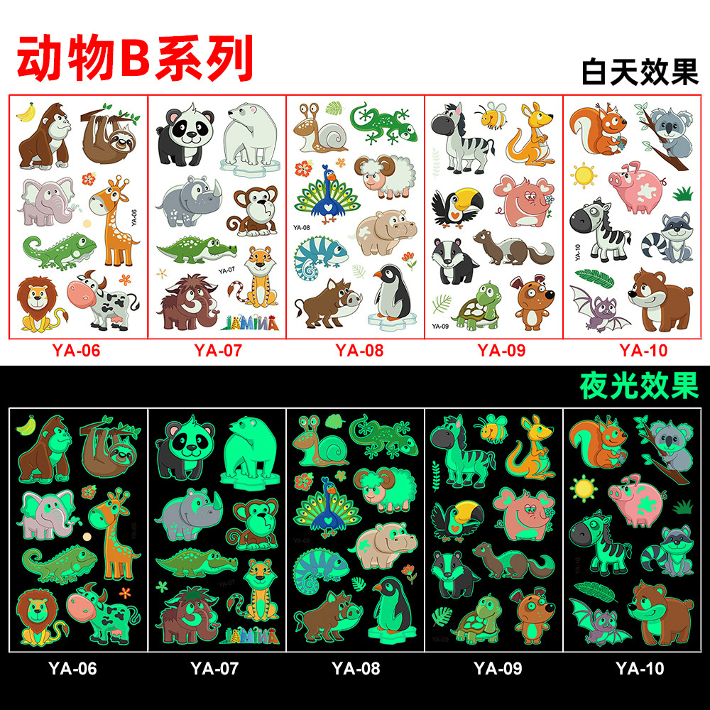 Picture of Amazon New Luminous tattoo Sticker Kids Cartoon Bonus Party Gift tattoo Cross Border Temporary Sticker