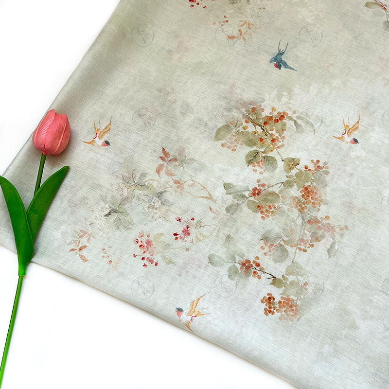 Yanyu Hongguo Tencel linen fabric gauze skirt Hanfu shirt cheongsam new Chinese style handmade DIY fabric
