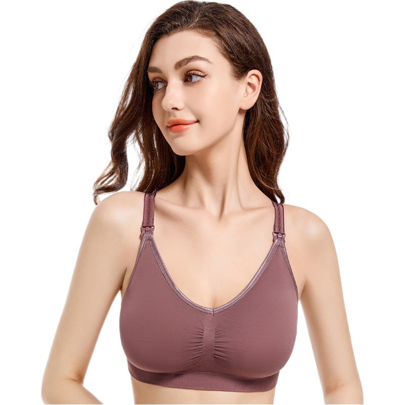 Plus Size Maternity Intimates for Junior High School and Late Pregnancy, Seamless, Wire-Free, Top-Opening, Breastfeeding, Breathable Bra, Comfortable, Push-Up and Thin