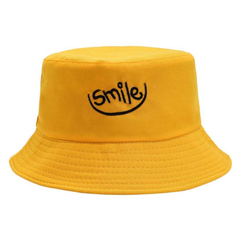 Smiley Fisherman Hat Double-Sided Fisherman Hat for Men and Women Summer Korean Style Student Fashion Trendy Sun Hat Basin Hat