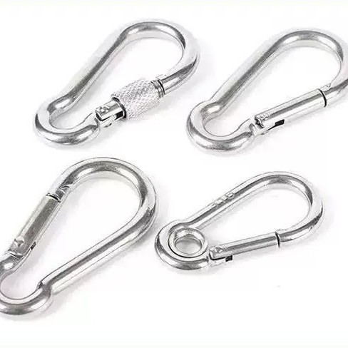 Picture of Galvanized Iron Hook with Loop and Nut, Outdoor Spring Buckle, Multi-Functional Hanging Buckle, Carabiner, Connecting Ring, Safety Buckle