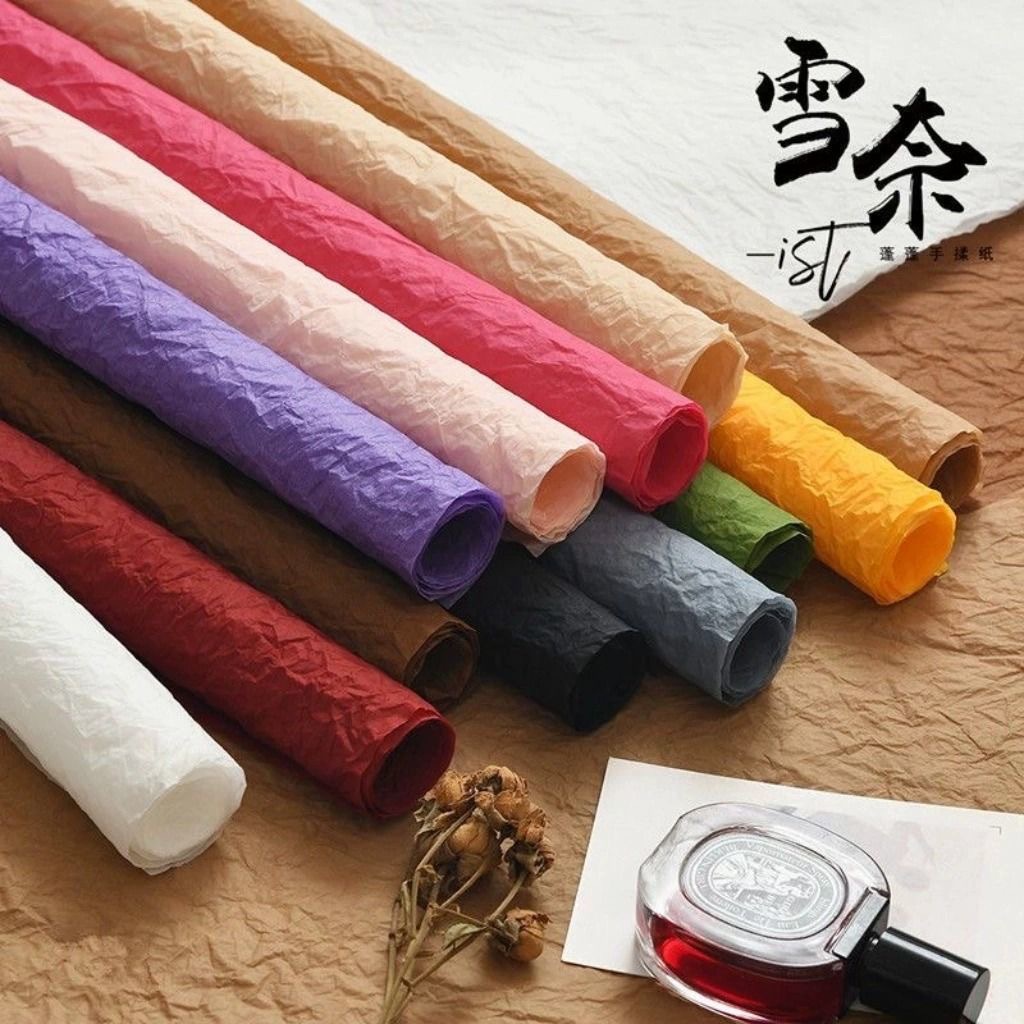 Flower Packaging Sherina Paper Fluffy Paper Hand-Kneaded Paper Handmade Stone Pattern Paper Flower Shop Floral Bouquet Wrapping Flower Paper Wrinkled Paper