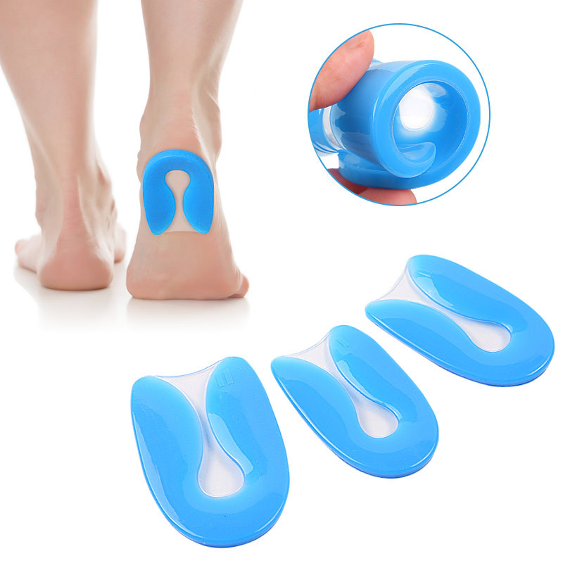 Thickened U-Shaped Silicone Plantar Fascia Protection Pad for Men and Women Soft Shock-Absorbing Heel Pain Half Size Pad Cushioning