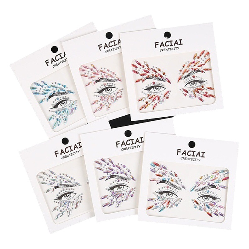 Creative exquisite music festival party makeup eye face diamond stickers face stickers acrylic diamond face stickers wholesale