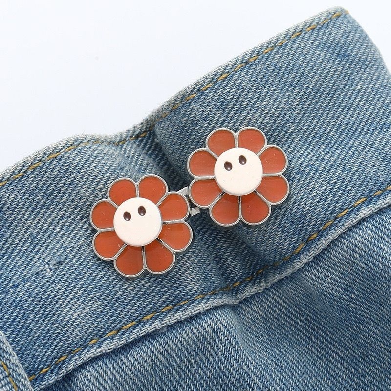 Picture of Chinese Knot Waist Buckle Pair Buckle Flat Bottom Removable Nail-free Seam-free Button Girl's Trouser Skirt Waist Size Change Artifact