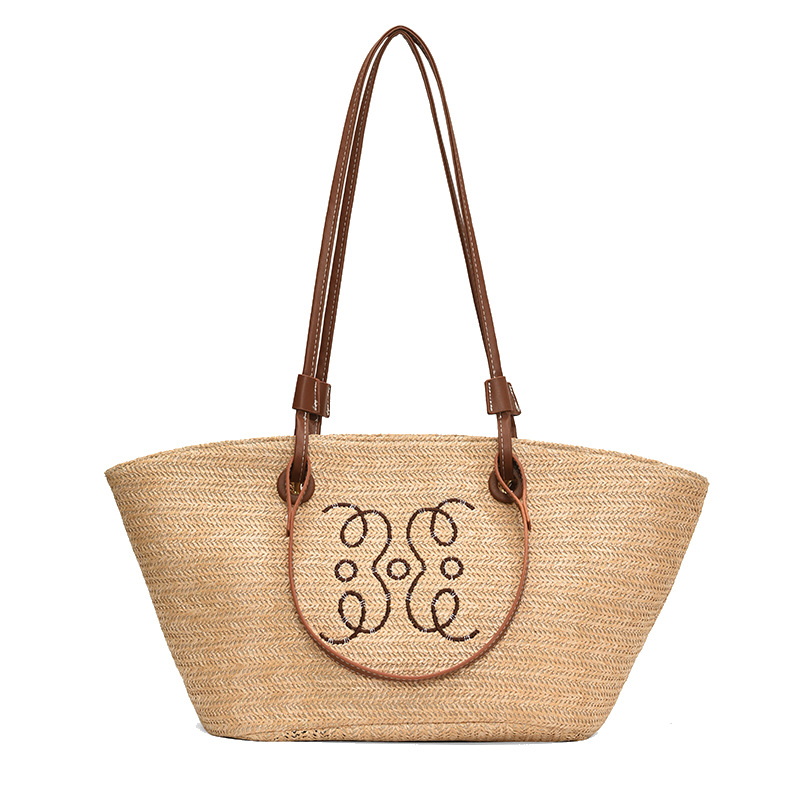Picture of Woven Straw Large Capacity Tote Bag Women's 2024 Summer Rattan Vacation Summer Beach Hair Straw Bag
