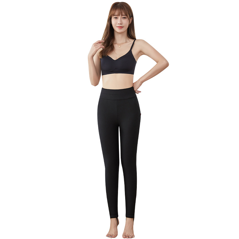 Picture of Extra-Thick Lamb Fleece Silk Cotton Pants Winter Women's Outer Wear High Waist Slimming plus size fleece-lined Thickened Warm Leggings