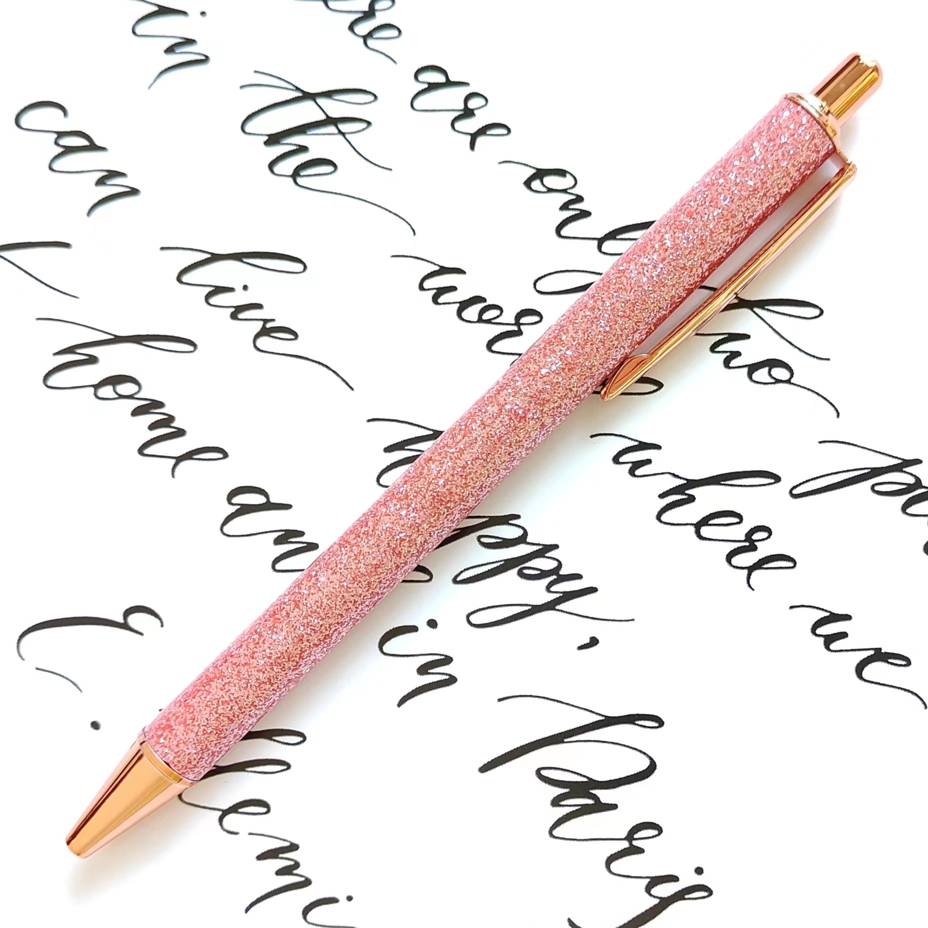 Picture of Press ball pen spot wholesale gold pink press pen creative rainbow PU foreskin gift advertising