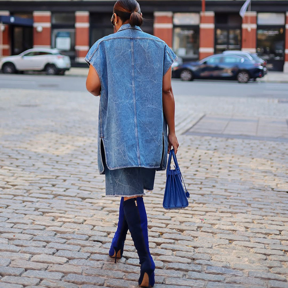 Picture of European and American women's casual Denim coat Amazon cross-border women's fashion Denim jacket sleeveless waistcoat