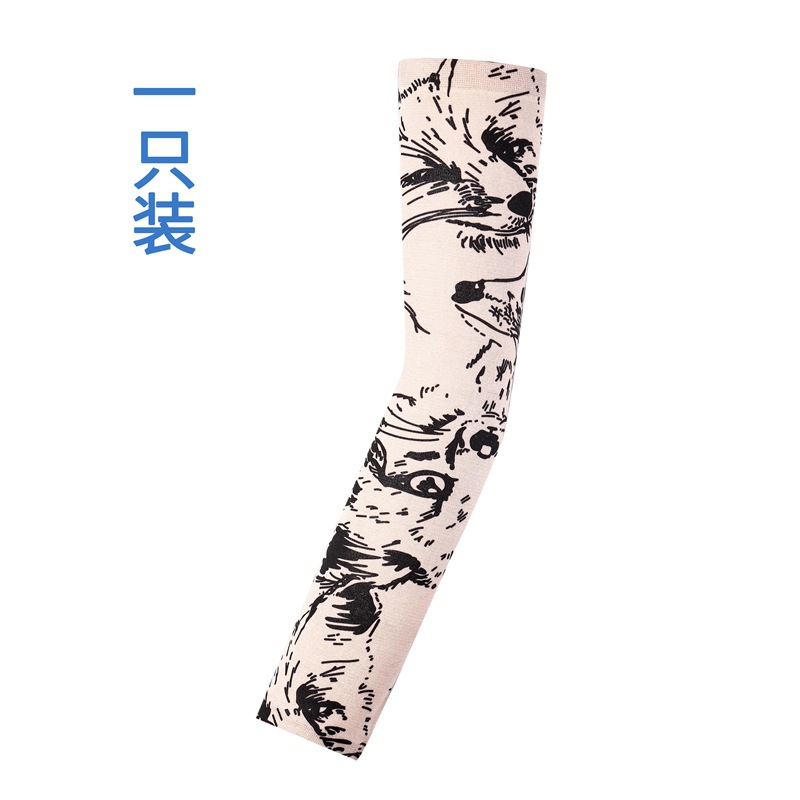 Picture of Flower Arm Tattoo Sleeve Seamless Outdoor Riding Tattoo Sunscreen Sleeve Riding Tattoo Sleeve Optional Color Cross Border