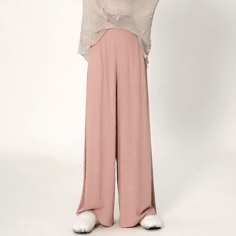 Picture of Cotton and linen wide-leg pants women's high waist draping loose straight dance long pants modern classical dance practice clothing adult