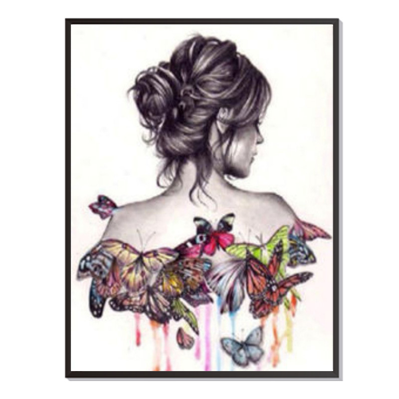 5d foreign trade new DIY Diamond painting butterfly beauty Rubik's Cube perfect diamond embroidery living room decoration factory picture customization
