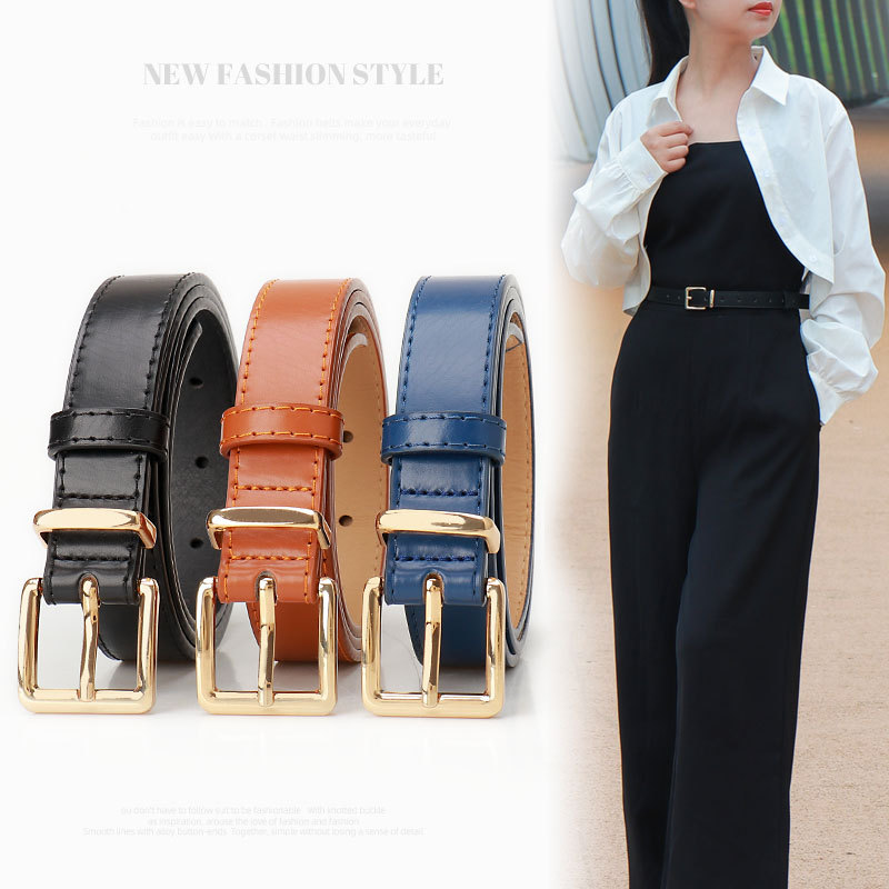 New Alloy Pin Buckle Women's Belt All-match Jeans with Korean Ins Style High-end Decorative Belt for Women