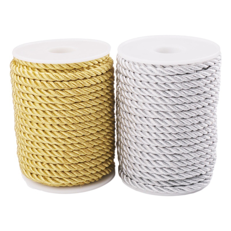 6mm thick 3-strand twisted rope popular clothes curtain creative rope decoration accessories tassel gift box packaging