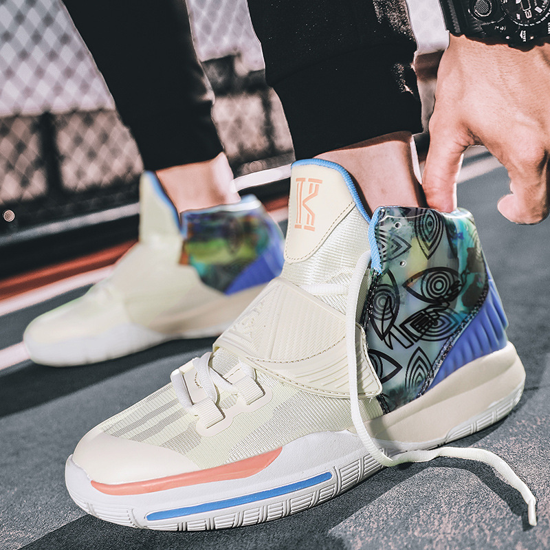 Fashionable and Trendy Mandarin Duck Basketball Shoes Men's Couple's Mid-top Breathable Non-slip Shock-absorbing Sports Shoes for Students and Teenagers Women