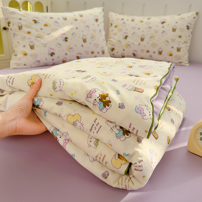 Picture of ClAss A WAshed Cotton Summer Cool Quilt ins Style Summer Soy Fiber Summer Quilt MAchine WAshAble Skin-friendly Air-conditioned Quilt WholesAle Group PurchAse
