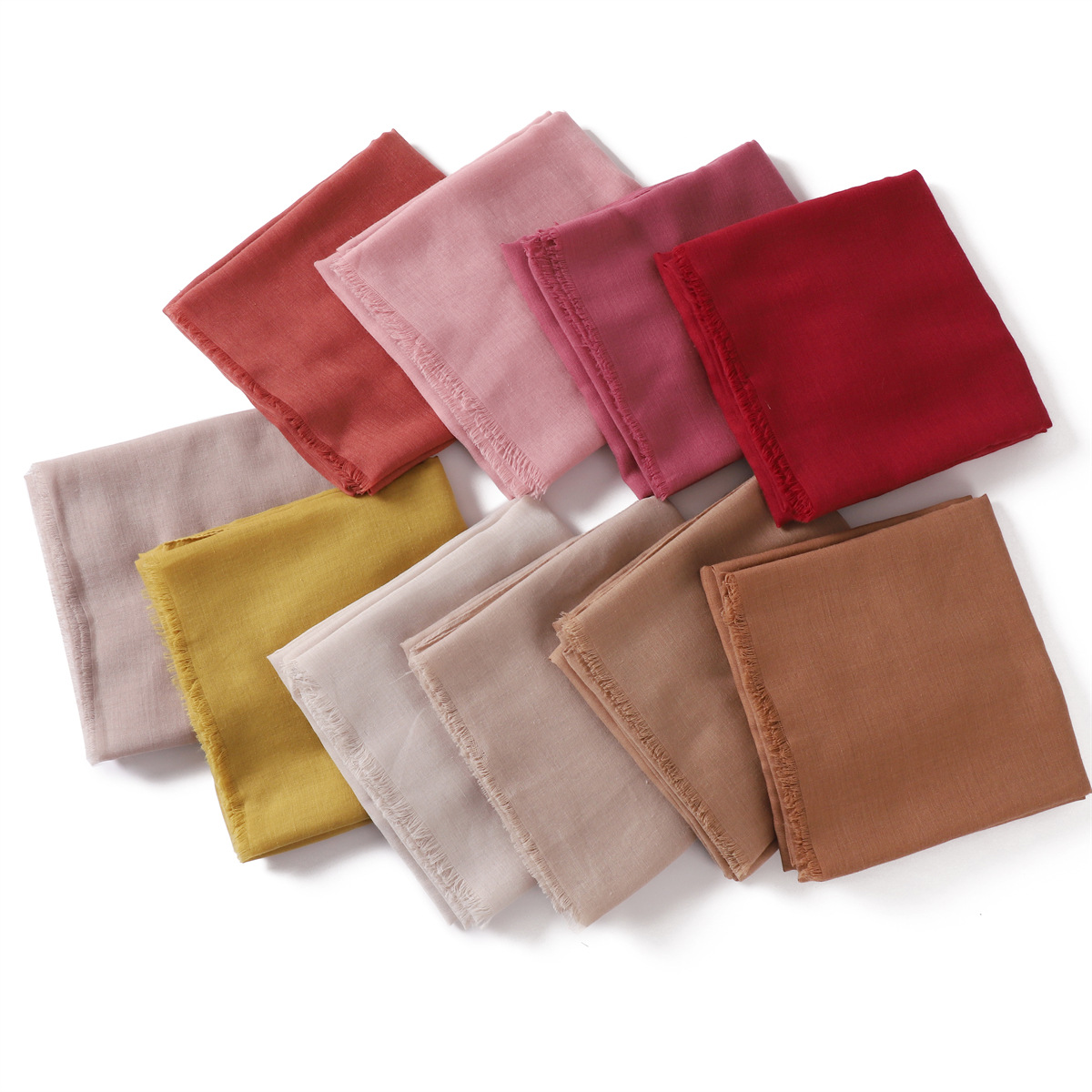 Picture of New fashion cotton and linen soft autumn and winter combed cotton monochrome short beard flat long scarf scarf scarf scarf scarf shawl in stock