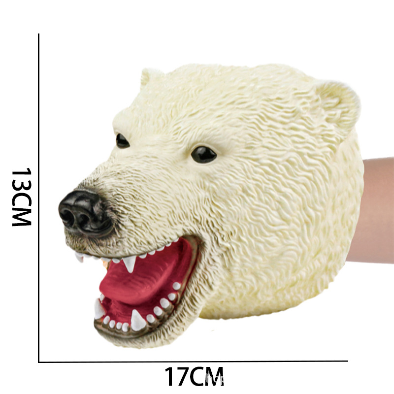 Picture of Dinosaur Hand Doll Gloves Soft Glue Tyrannosaurus Rex Triceratops Shark Simulation Animal Model Stall Shark Arm Toy Cross Border