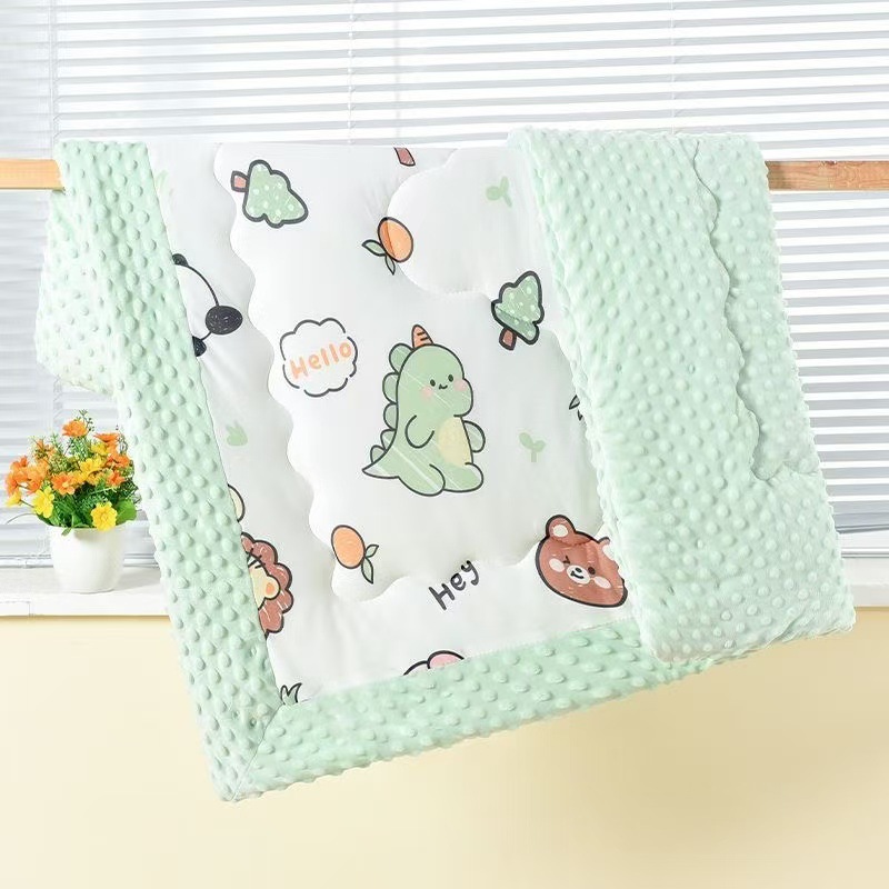 Picture of Spring and Autumn Quilt for Kindergarten Babies, All-Season Blanket, Newborn Swaddle, Bean Velvet Air Conditioning Quilt, Infant Cartoon Pattern